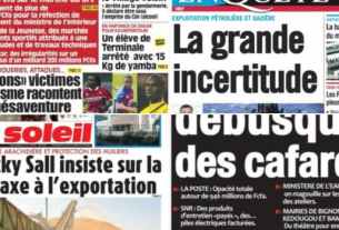 Une des quotidiens nationaux du jeudi 10 décembre 2020