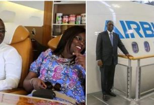 Macky Sall et Mariama Faye dans un avion.