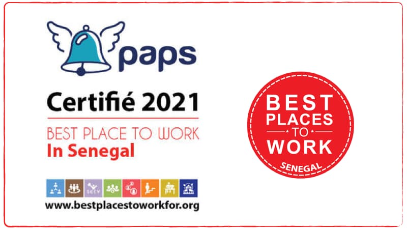 Paps certifié Best Place To Work au Sénégal pour l’année 2021.