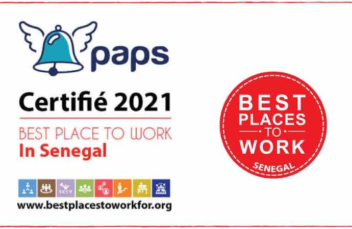 Paps certifié Best Place To Work au Sénégal pour l’année 2021.