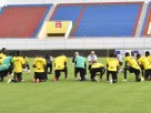 les lions du Sénégal en entrainement.