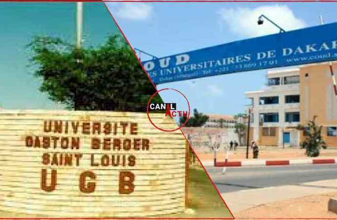 ucad université cheikh anta diop et ugb de Saint-Louis.