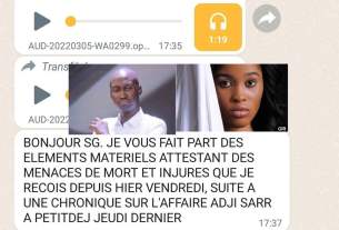Le Synpics dénonce les menaces reçues par le chroniqueur de Walf, Pape Ndiaye sur l'affaire Adji Sarr/Sonko.