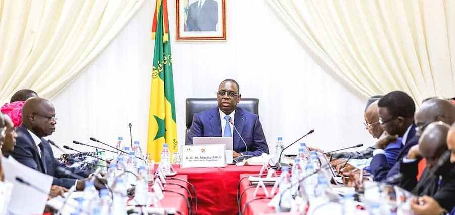 Conseil des ministres du gouvernement du Sénégal avec Macky sall.