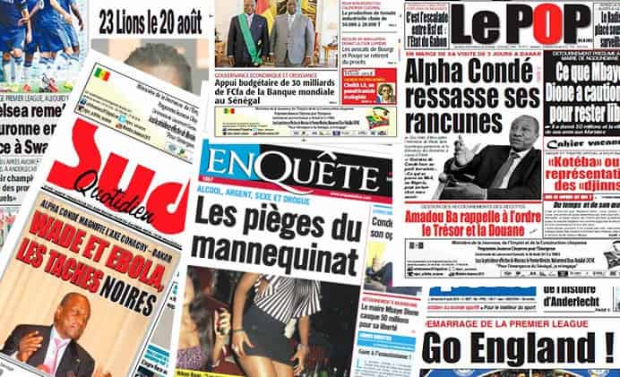 la presse sénégalaise (les quotidiens).