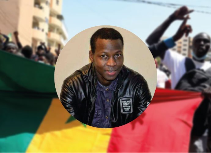 Sénégal crise politique. Drapeau du Sénégal, manifestants Dakar.