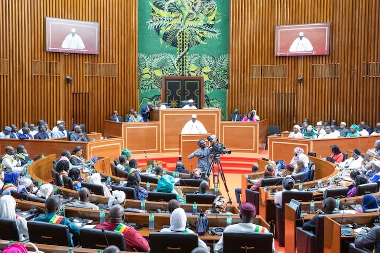 Premier ministre Ousmane Sonko à l'Assemblée nationale.