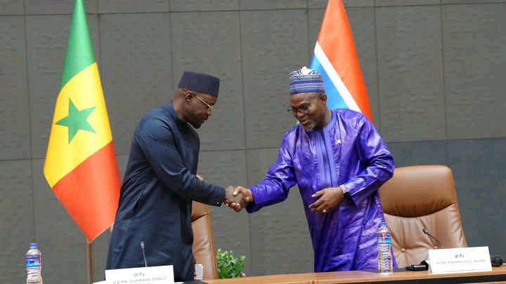 Ousmane Sonko et le vice-président de la Gambie, Muhammed Jallow