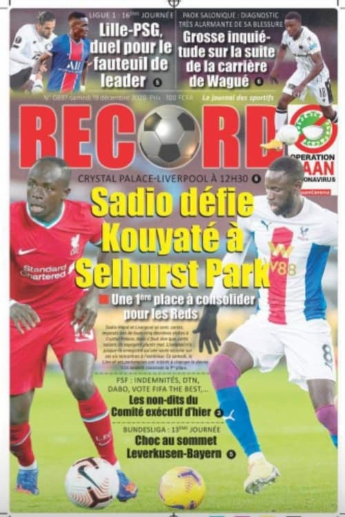 Une du quotidien record du samedi 19 décembre 2020.