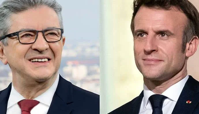 Jean-Luc Mélenchon (Nupes) et Emmanuel Macron (Ensemble!)