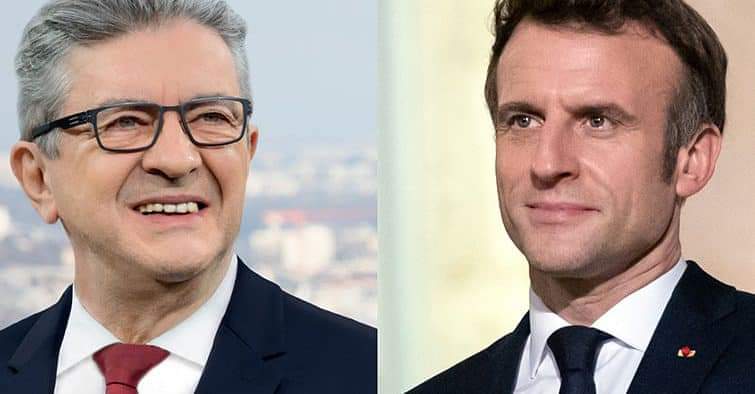 Jean-Luc Mélenchon (Nupes) et Emmanuel Macron (Ensemble!)